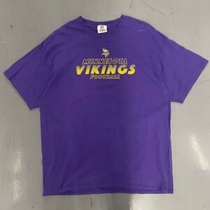 Minnesota Vikings purple and yellow tee on NFL apparel tag
